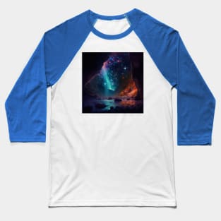 A Starry Night Sky Outside A Cave Baseball T-Shirt